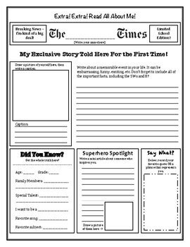 Please see our sample apa paper resource to see an example of an apa paper. All About Me Newspaper Template by Lydia Taylor | TpT