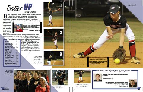 V Softball Spread 2016 Pasco High School Yearbook Yearbook Pages