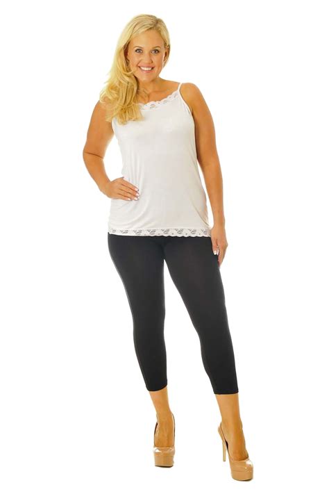New Womens Plus Size Leggings Ladies Cropped Trousers