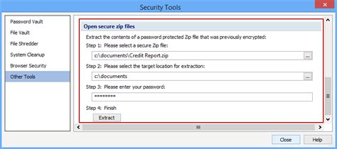 Open Secure Zip File Tool