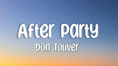 After Party Don Toliver Lyrics Youtube