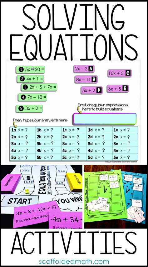 Solving Equations Activities In 2020 Solving Equations Activity