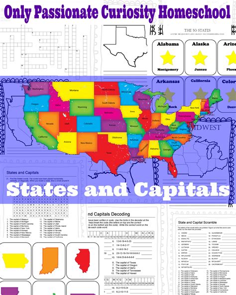 States And Capitals Map Worksheet