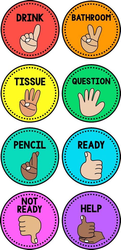 Hand Signals Editable Preschool Classroom Teaching Classroom