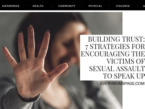 Building Trust 7 Strategies For Encouraging The Victims Of Sexual Assault To Speak Up