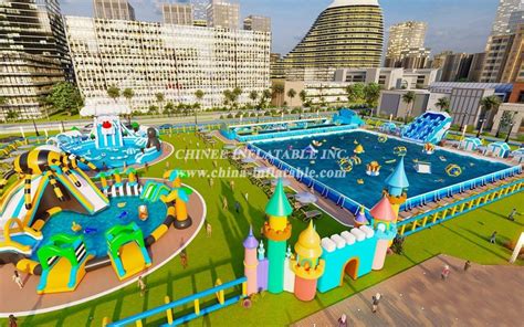 IS Giant Inflatable Zone Blow Up Amusement Park Outdoor Playground Swimming Pool