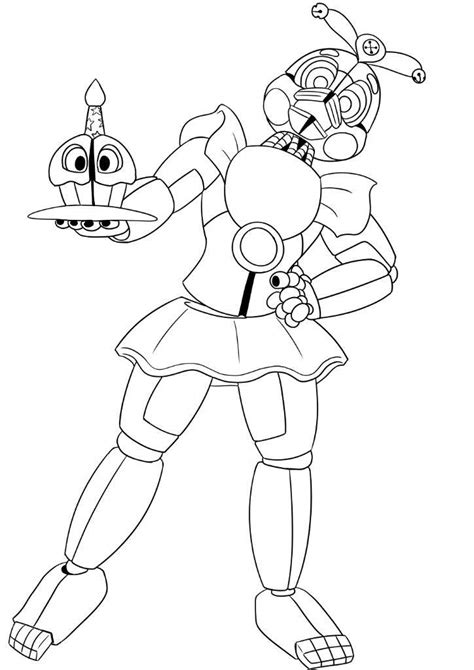 Chica Coloring Pages Toy 2 Nights At Five Freddys Sketch Coloring Page