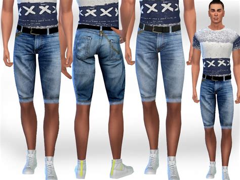 Sims 4 — Men Denim Shorts By Saliwa — Men Denim Shorts Mens Jean