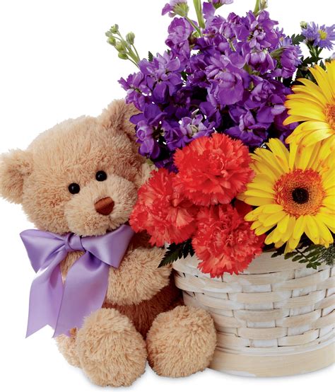Best Year Flowers And Teddy Basket At Send Flowers Teddy Bear T