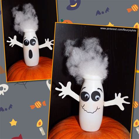 Bricolage Halloween Enfant Fantômes Avec Des Bouteilles Actimel Et De