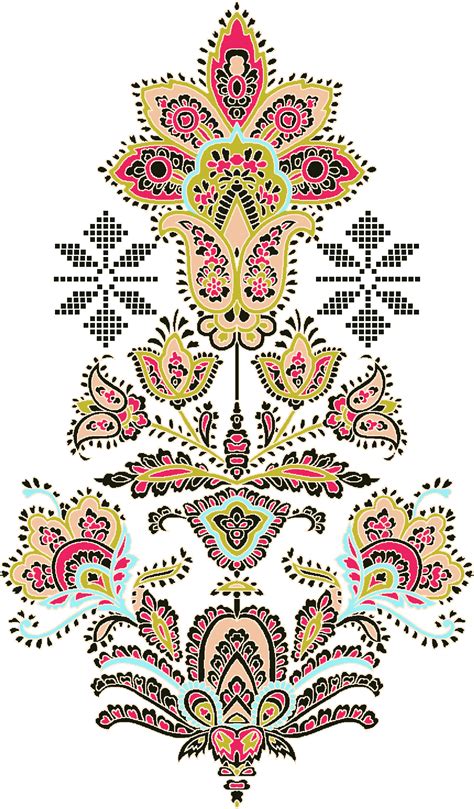 An Ornate Design With Many Colors And Patterns