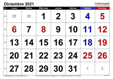 calendario diciembre 2021 en word excel y pdf calendarpedia