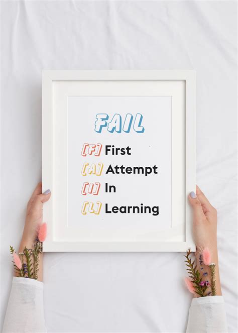 Fail First Attempt In Learning Printable Math Poster Math Etsy España