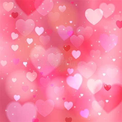Pink Sparkling Heart Background Blurred Bright Valentine S Day