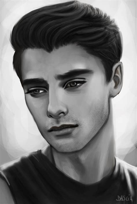 Drawing Boy Dark Hair Male Face Drawing Portrait Realistic Drawings