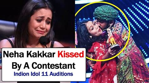 Neha Kakkar Kissed By Contestant In Indian Idol Auditions Youtube