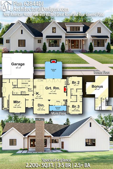 Our New American Ranch House Plan Dj Gives You Square Feet Of Living Space With