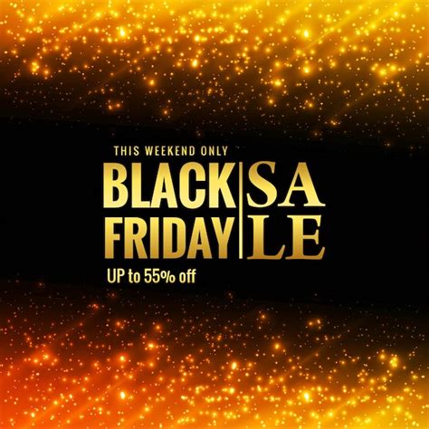 Free Vector Beautiful Black Friday Sale Banner With Shiny Glitters