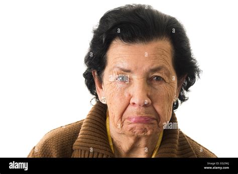 Portrait Of Old Cranky Woman Grandmother Stock Photo Alamy