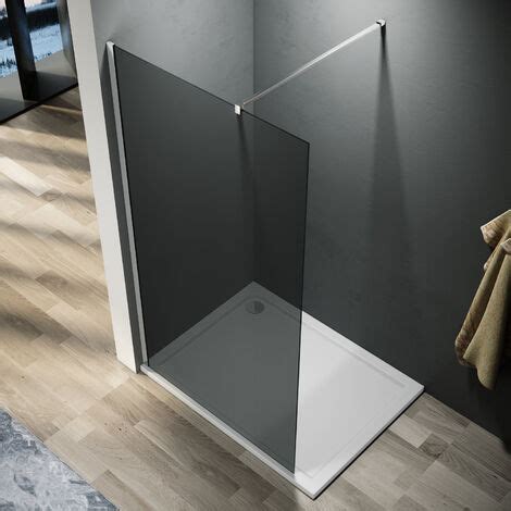 ELEGANT 1100mm Walkin Shower Enclosure Bathroom 8mm Grey Safety Easy