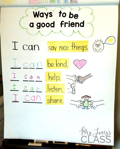 Ways To Be A Good Friend Anchor Chart This Unit Is Perfect For The