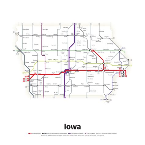 Highways Of The Usa Iowa Transit Maps Store