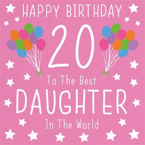 Daughter 20th Birthday Card Happy Birthday 20 To The Etsy Uk