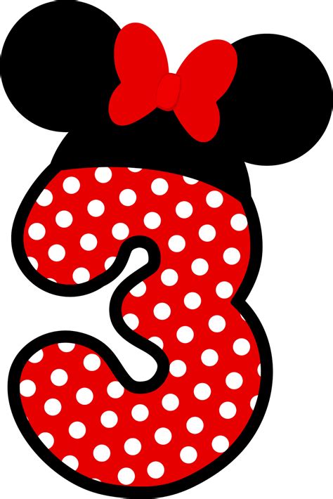 Números A Lo Minnie En Rojo Minnie Mouse Birthday Party Mickey Mouse