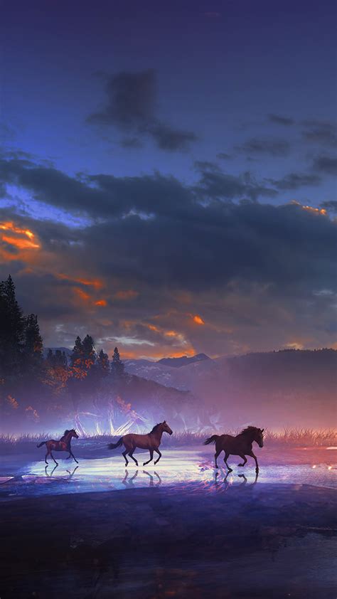 2160x3840 Horses Running Dreamy Scenery Sony Xperia Xxzz5 Premium Hd