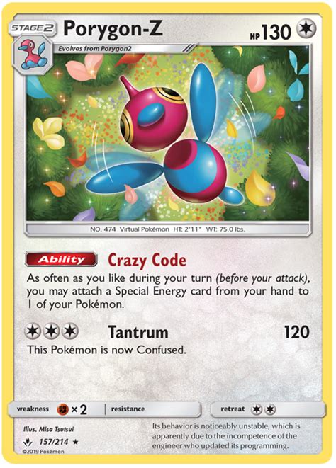 Porygon Z Unbroken Bonds 157 Pokemon Card