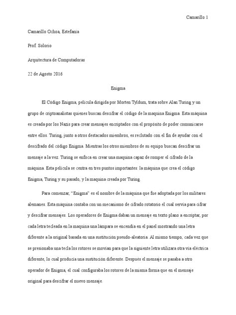 Ensayo Codigo Enigma | PDF | Alan Turing | Agitación