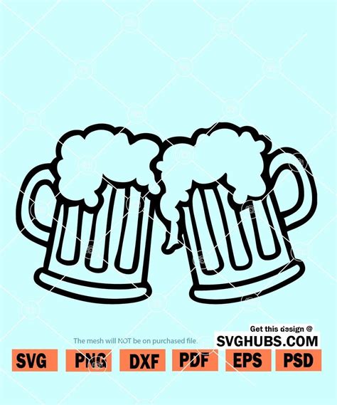 Beer Mugs SVG Beers Cheers SVG Beer Vector Beer Clipart Beer Cricut