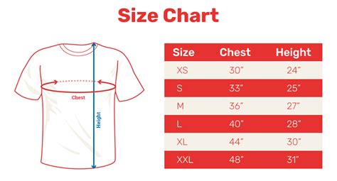 T Shirt Size Chart Wordcamp Asia