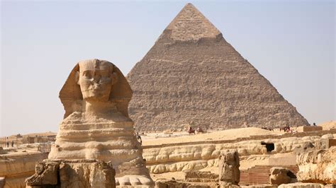 Vistas De La Esfinge Y La Gran Pirámide De Guiza Pyramids Egypt