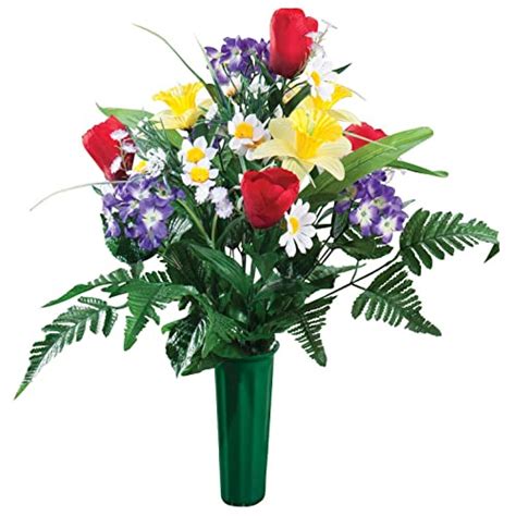 Our artificial silk flowers last much, much longer than real flowers so your loved one's grave site will look its best. Artificial Flowers for Grave: Amazon.com
