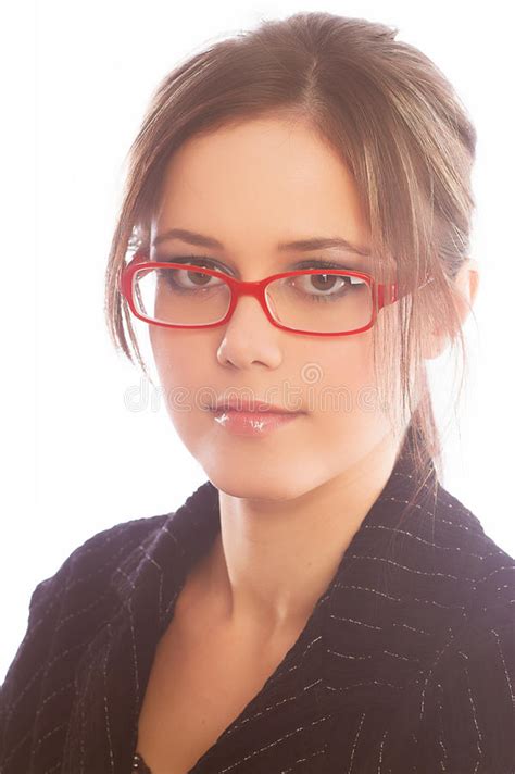 Beautiful Woman Wearing Glasses Stock Photo Image Of