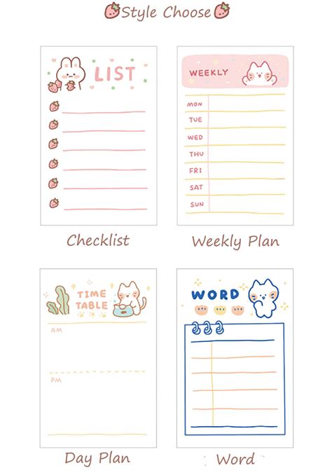 Cute Checklistplanner Notepads Memo Pads Reminder Notes Memo Pad