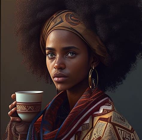 Ethiopian Woman Coffee Art Digital Download Etsy