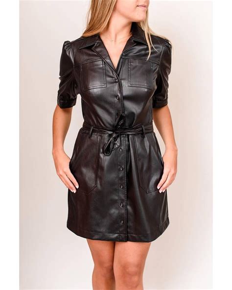 Paige Mayslie Vegan Leather Dress In Black Lyst