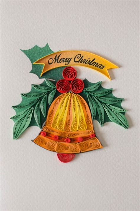 Christmas Bells Greeting Card Quilled Christmas Bells Quilling