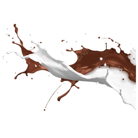 Chocolate Milk Splash White Transparent Splashing Milk Chocolate