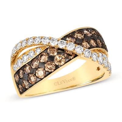 14K Honey Gold Ring Nude Diamonds Chocolate Diamonds WJLX 6YG Le Vian