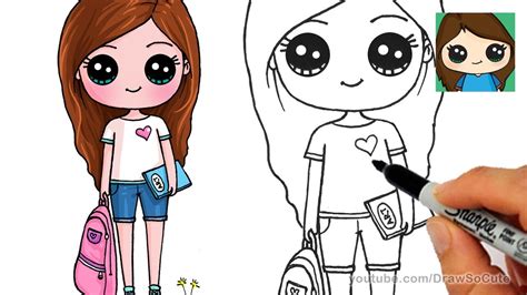 How To Draw A Cute Cartoon Girl Birthrepresentative14