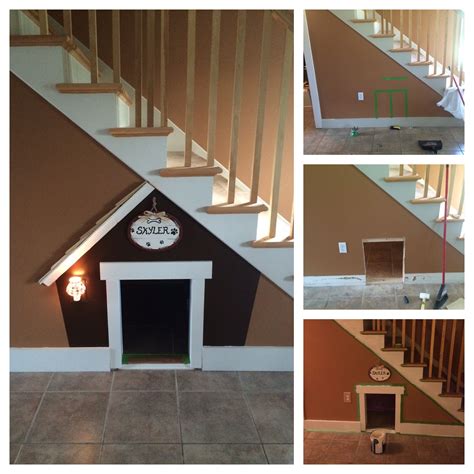 Doghouse under the stairs | Dog houses, Under stairs dog house, Dog under stairs