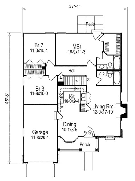 Traditional Style House Plan 3 Beds 2 Baths 1169 Sqft Plan 57 315