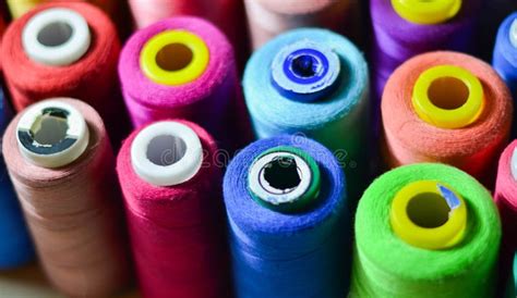 Sewing Threads As A Multicolored Background Closeup Stock Image Image