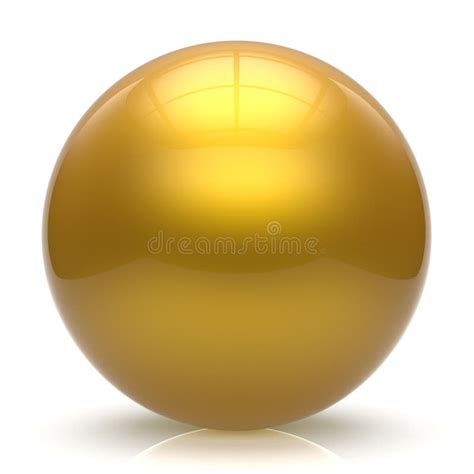 Sphere Button Ball Yellow Round Basic Circle Geometric Shape Stock
