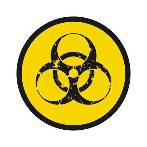 Biohazard Symbol Icon In Grunge Style Isolated Biohazard Symbol