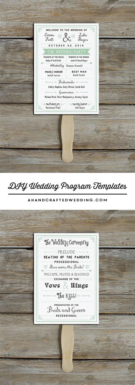 Download And Customize This Vintage Inspired Diy Wedding Program