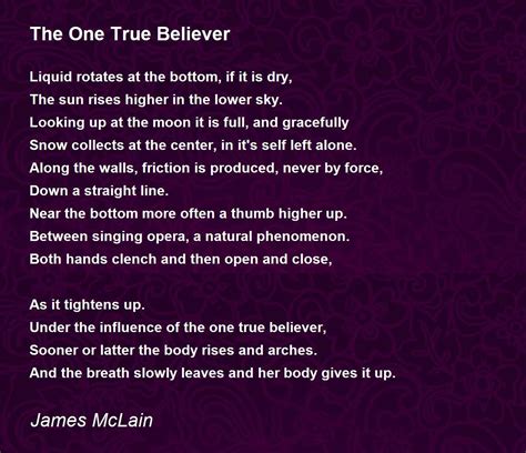 The One True Believer The One True Believer Poem By James McLain
